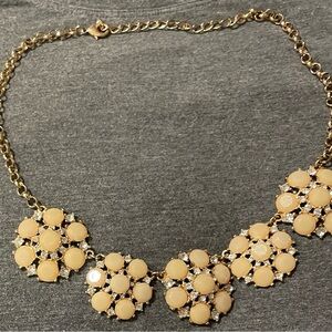 Elegant Gold and Cream Floral Necklace